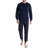 Bugatti Pyjama Turin in blau-dunkel-Allover | Gr.: 58