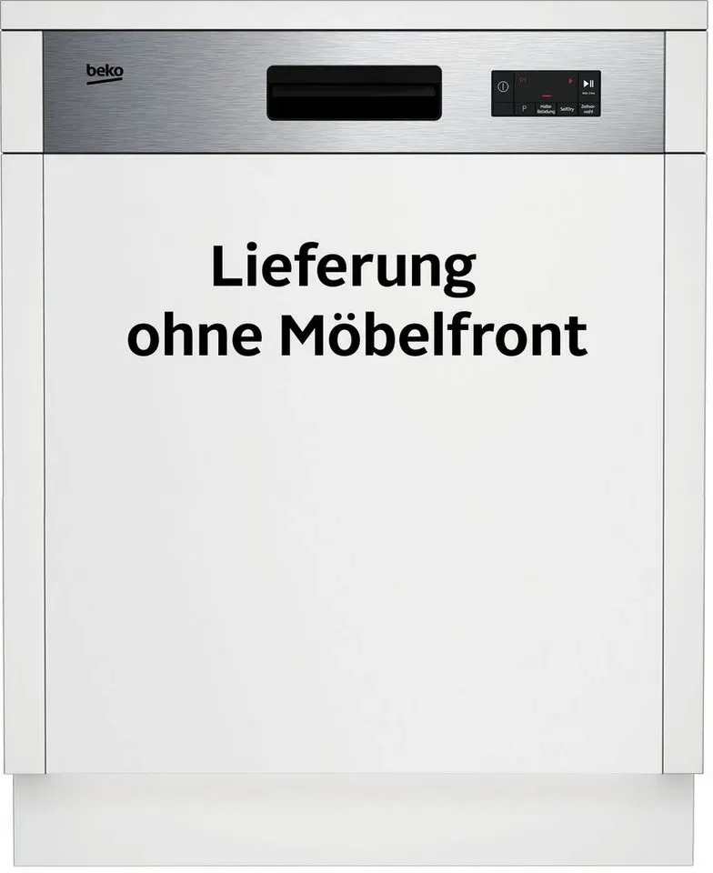 Preisvergleich Produktbild BEKO teilintegrierbarer Geschirrspüler BDSN15O30X 7688901677, 14 Maßgedecke, hocheinbaufähig silberfarben