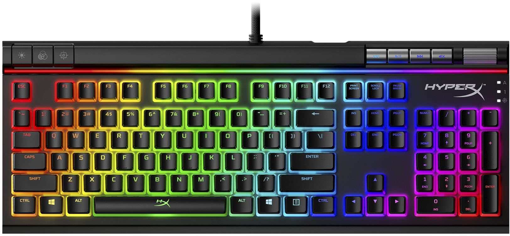 HyperX Alloy Elite 2 - Mechanische Gaming Tastatur, Software-gesteuertes Licht & Makro Anpassung, ABS Pudding Keycaps, Media Controls, RGB LED Backlit Linearer Schalter HyperX rot, QWERTY