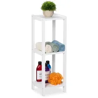 Relaxdays Standregal mit 3 Ablagen, weiß