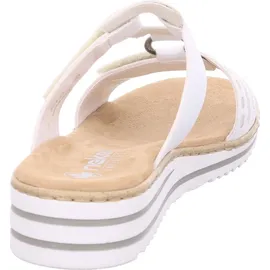 Rieker Pantoletten in Weiß/Gold - Hellgrau,Weiß - 36