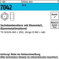 Industrial Quality Supplies Selbstsichernde Sechskantmutter ISO 7042 M 4