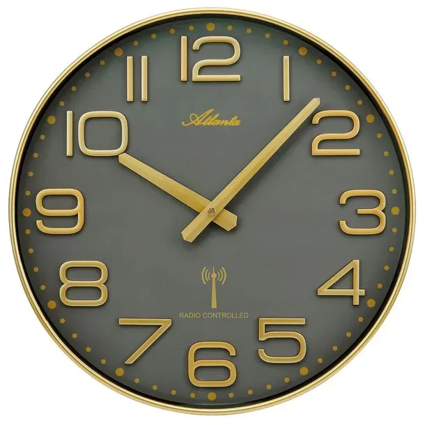Paragon (Atlanta) Funkwanduhr 4539 Ø 34 cm Kunststoff Schwarz