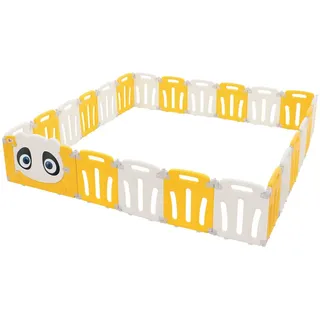 joyz Laufgitter Gelb, Kunststoff, Quadratisch, 240x53x240 cm Babymöbel, Laufstall Baby