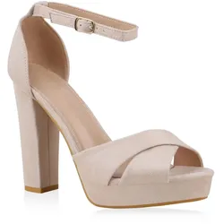 Damen Plateau Sandaletten in Nude