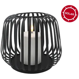 candela lights Laterne Metall 20x20x17 cm Solar inkl. LED Stumpenkerze schwarz