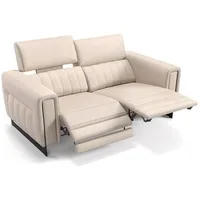 Sofanella 2-Sitzer Leder LESINA, Relaxsofa, Designsofa, Designer Couch, Italienisches Sofa, 2er Sofa beige