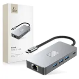 TECH-PROTECT HB05 HUB 9in1 Adapter USB-C + USB2.0 Usb3.0 Hdmi 4K 60Hz SD / TF Pd100W Rj45 - Grau