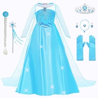 Yigoo Elsa Kostüm Mädchen Eiskönigin Prinzessin Kleid Glanz Kinder Weihnachten Verkleidung Karneval Party Halloween Fest 120