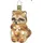 Inges Glas Christbaumschmuck Waschbär Glas 9cm braun