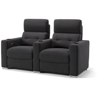 Sofanella 2-Sitzer Stoff Bari, Relaxsofa, Designsofa, Designer Couch, Italienisches Sofa, 2er Sofa schwarz