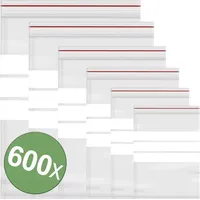 Quadrios Druckverschlussbeutel mit Beschriftungsstreifen Transparent Polyethylen