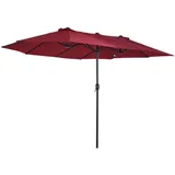 Outsunny Doppelsonnenschirm 460 x 270 cm Weinrot