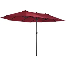Outsunny Doppelsonnenschirm 460 x 270 cm Weinrot
