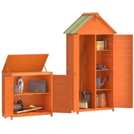 vidaXL Geräteschuppen Set 0,79 x 0,53 m 2-tlg. braun