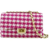 COLLEZIONE ALESSANDRO Umhängetasche Amica mit Hahnentrittmuster von collezione alessandro - fuchsia