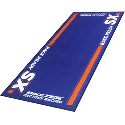 Motorradteppich Race Ready Orange Blue SX Werkstatt Garagenmatte