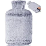 luxuskollektion Wärmflasche 2L Auslaufsicher Känguru Tasche Naturkautschuk Dunkelblau