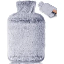 luxuskollektion Wärmflasche 2L Auslaufsicher Känguru Tasche Naturkautschuk Dunkelblau