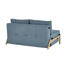 Sofa.de Klappsofa mit Schlaffunktion Webstoff 2-Sitzer Blau