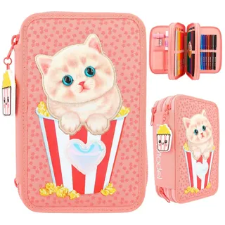 DEPESCHE TOPModel 3-Fach Federtasche Katzen Applikation Cutie Star