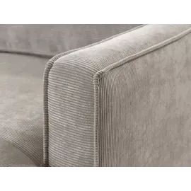 best mobilier Lisa Design Jake - Wohnlandschaft - mit Schlaffunktion und Bettkasten - 7-Sitzer - aus Cord - links Hellgrau