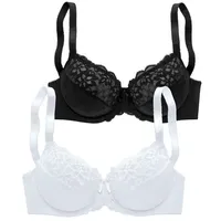PETITE FLEUR Bügel-BH Damen schwarz+weiß Gr.90C