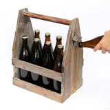 DanDiBo Ambiente Bierträger mit Flaschenöffner 30 x 20 x 38 cm braun