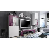 Vladon Wohnwand, Brombeere, Holzwerkstoff, 300x190x39 cm, Wohnzimmer, Wohnwände, Wohnwand-Sets