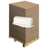 Papierhandtücher hochweiß 25x23 cm, Palette Palette mit 32 x 4000 Bl.Zick-Zack (ZZ) Falz verklebt, 2-lag