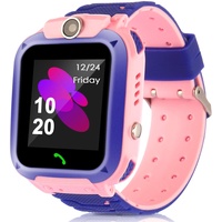 LiveGo Smartwatch für Kinder, Wasserdicht, Sicher, Smartwatch mit GPS-Tracker, Anrufe, SOS-Kamera für Kinder, Studenten im Alter von 3–12 Jahren(Q12 rosa)