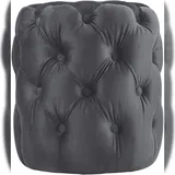 CLP Sitzhocker Drancy Samt 42 x 46 x 42 cm Dunkelgrau
