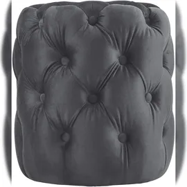 CLP Sitzhocker Drancy Samt 42 x 46 x 42 cm Dunkelgrau