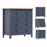 vidaXL Sideboard Hill Grau 79x40x80 cm Massivholz Kiefer