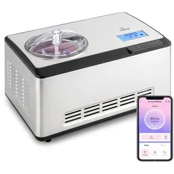 Dolce Bacio Smart Eiscremebereiter Yogurtmaker Kompressor 2 Liter WiFi Touch Edelstahl
