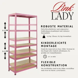 Proregal Schwerlastregal Metall 180x90x40 cm Pink 5 Ebenen