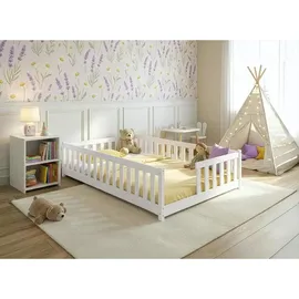 Kids Collective Jugendbett mit Rausfallschutz 140 x 200 cm Kiefer weiß
