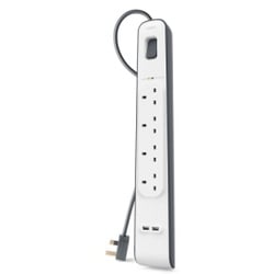 Belkin BSV401VF2M Spannungsschutz Weiß 4 AC-Ausgänge 2 m