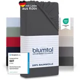 Blumtal® Basics Spannbettlaken Topper 120x200 cm Jersey im 2er Set - Bettlaken 120x200 cm aus 100% Baumwolle - Oeko-TEX zertifiziertes Spannbetttuch 120x200 cm - Topper Spannbettlaken - Anthrazit