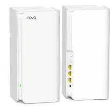 Tenda Nova MX15-Pro Mesh WLAN WiFi 6 System-AX5400 Dualband WLAN Mesh WiFi 6 System, empfohlen für Häuser mit 3-5 Schlafzimmern, 6*Gigabit Port–Ersetzt Router & Repeater–Kompatibel Mit Alexa, 2Pack