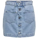 Only Sommerrock Mit Knopfleiste & Praktischen Taschen - Trendy ONLAMAZING HW SKIRT TAI DNM NOOS blau XS