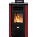 STUFE A PELLET ITALIA Colorado 15 KW | Pelletöfen Effizienz 92% Heizt 140m2 Autonomie 15 Std. Programmierbar 5 Geschwindigkeiten und Leistungsstufen 24 Monate Garantie Rot