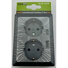 ChiliTec Schuko-Steckdose 2-fach Anthrazit 2 St.