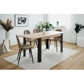 CaliCosy Ausziehtisch 80 x 75 x 80 cm braun/schwarz