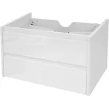 Mendler Waschbeckenunterschrank HWC-B19, Waschtischunterschrank Waschtisch Badezimmer, hochglanz Soft-Close 50x80cm ~ weiß