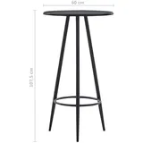 vidaXL Bartisch 60 x 107,5 cm Schwarz