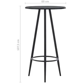 vidaXL Bartisch 60 x 107,5 cm Schwarz
