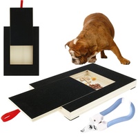 Kratzbrett für Hunde mit Leckerli Box 35x25x3cm, Hunde Kratzbrett für Nägel, Stressfrei Kratzbrett für Hundekrallen, Sandpapierbrett Scratch Board Dog, Alternative zum Nagelknipser für Hunde (B)
