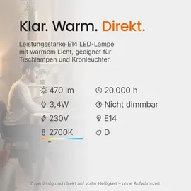 Osram LED-Birne 3,4W E14 470 lm warmweiß