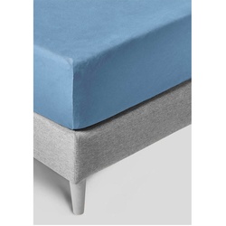 Kneer Exclusive-Stretch 93 Spannbetttuch - 180/200-200/220cm	blau